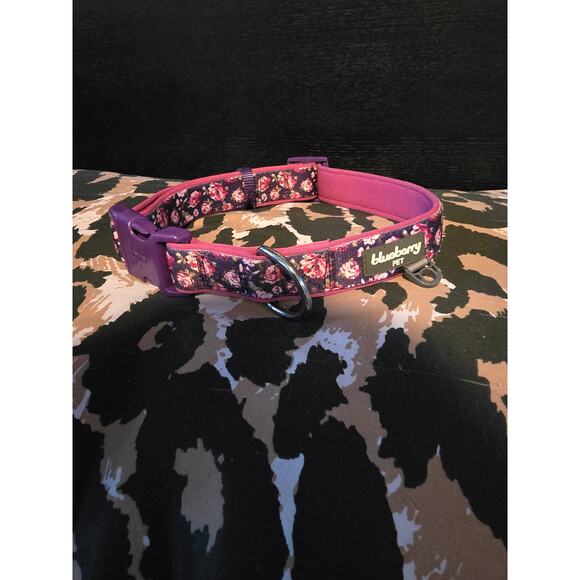 Blueberry Pet purple and pink rose plastic buckle adjustable large dog collar - Picture 1 of 10